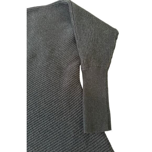 Express S charcoal ribbed asymmetric hem knitted sweater. - Picture 6 of 10